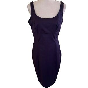 INC International Concepts Deep Purple Stretch Satin Bodycon Sheath Dress